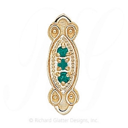 GS397 E - 14 Karat Gold Emerald Slide 